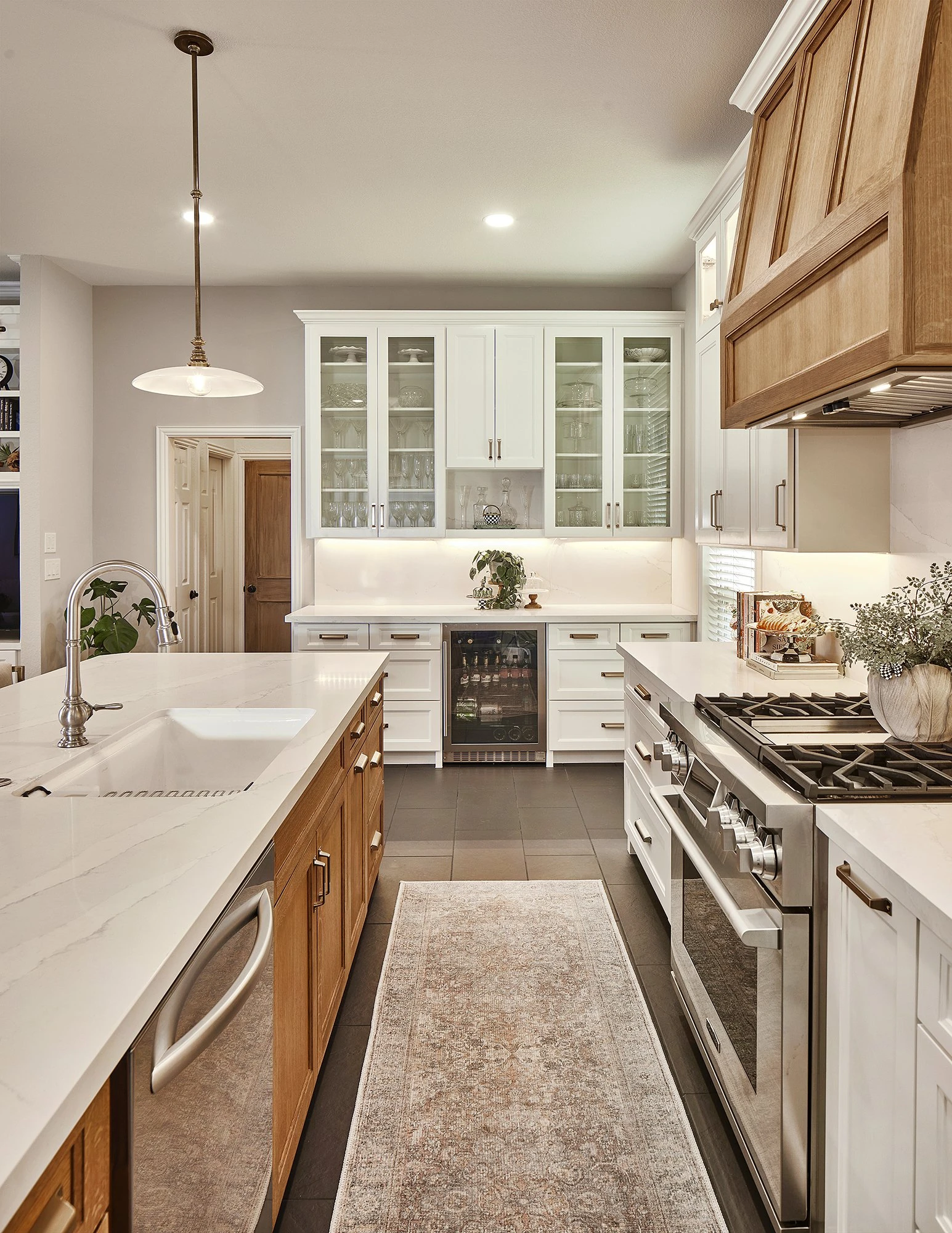 Longfellow kitchen custom cabinetry and cooking area
